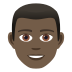 👨🏿 man: dark skin tone display on JoyPixels